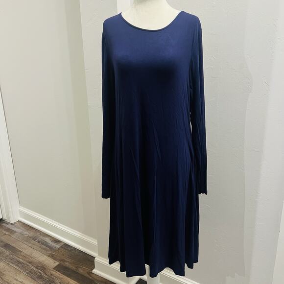 Annabelle Dresses & Skirts - Annabelle Women’s Dress NWT Navy Blue Long Sleeve Jersey Large (A0128)